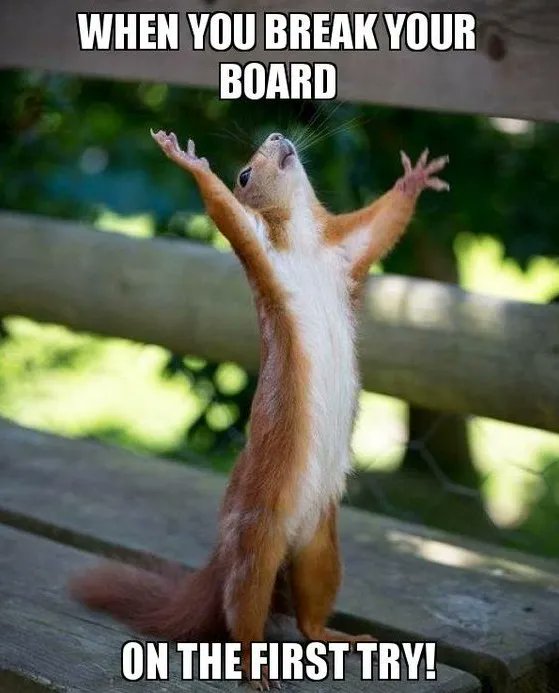 When you do it on your first try!