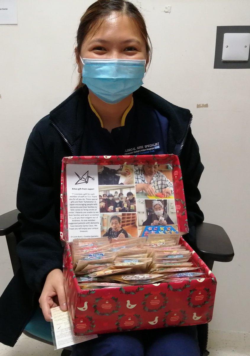 Thank you for your care &amp; beautiful gift of a 100 cranes made by patients with dementia to bring smiles to our team on T13 <a href="/yumetomo_kadoma/">ゆめ伴プロジェクトin門真</a> <a href="/uclh/">UCLH</a> <a href="/SimonFWaller/">Simon Waller</a> <a href="/michaelthorne83/">Michael Thorne</a> <a href="/mariagavaghan/">Maria Gavaghan</a>