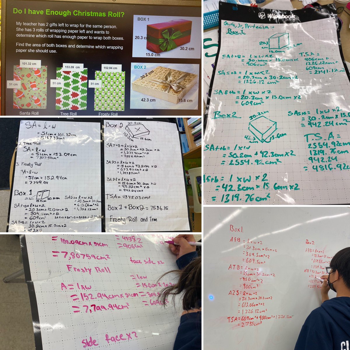 🎄Christmas Math Word Problems🎄Who knew wrapping 🎁 could be such hard work! Great job, 👏 Ms. Sabusco’s Class. <a href="/TCDSB/">Toronto Catholic District School Board</a> <a href="/Wipebook/">Team Wipebook</a>