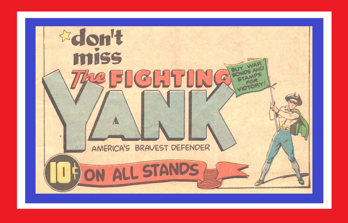 HeroesUnited_4's tweet photo. #FightingYank - #GoldenAgeComics - #StartlingComics Issue #17 - 80 years ago, October 10, 1942 - ad for the Fighting Yank Bruce Carter III, comics stories, who is powered by the cape of his fighting #American ancestors. (Better/#NedorComics/Standard/Pines Publications) https://t.co/ZbWvY6m6Sz