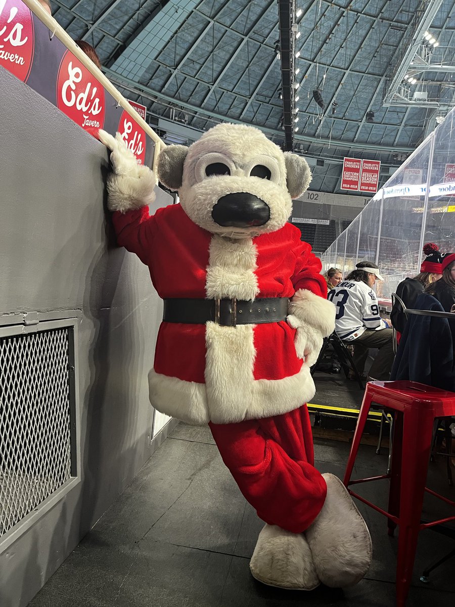 Chubby, the Charlotte Checkers mascot, during the AHL game between