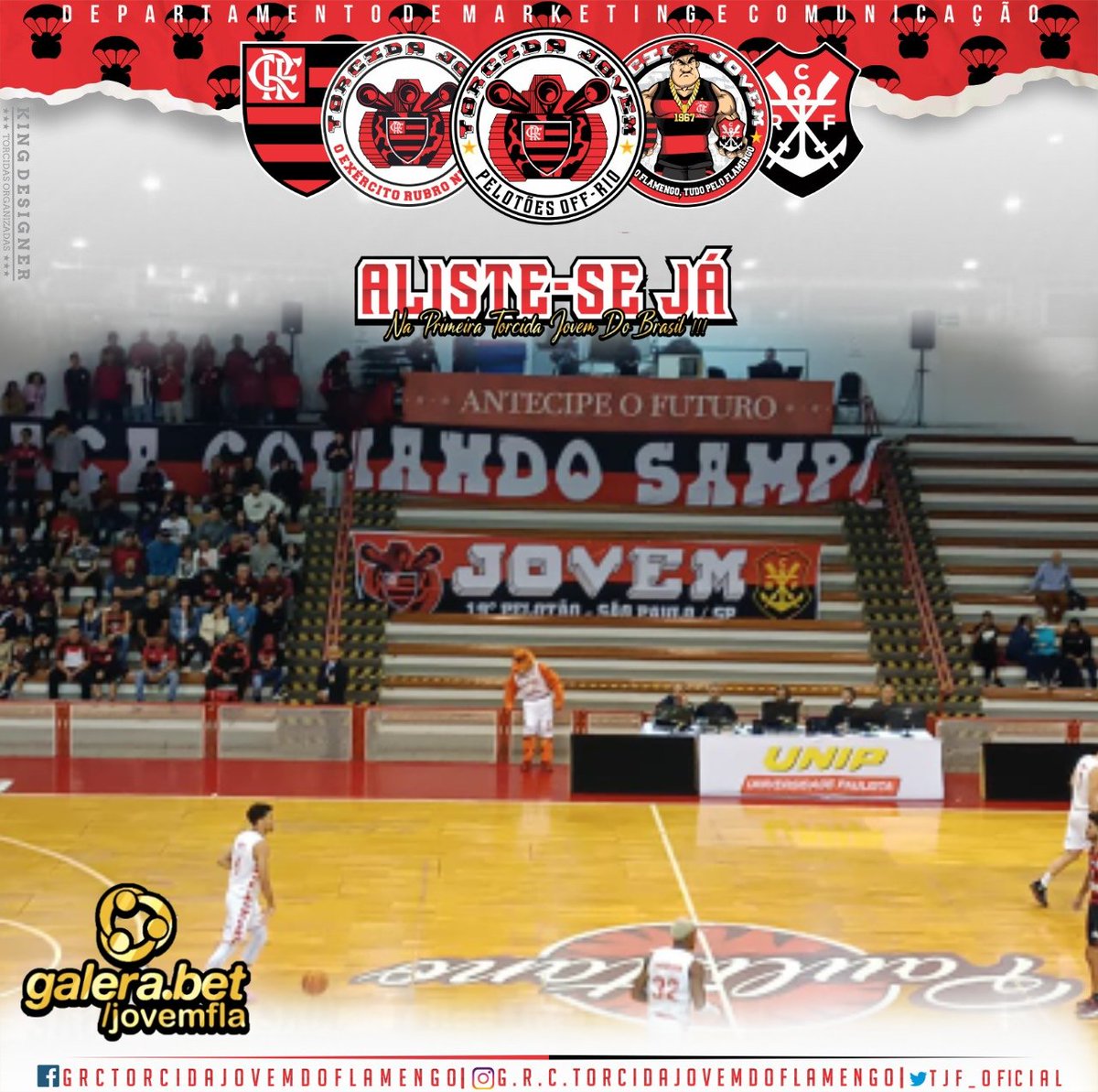jovemflaoffrio's tweet photo. >>>NBB<<<
paulistano 84 x 90 FLAMENGO
O G. R. C. Torcida Jovem do Flamengo - 19° Pelotão/SP se fez presente na Partida de hoje.
ALISTE-SE JÁ!
"Torcida Jovem - Off-Rio"
#AJOVEMFLAVOLTOU #TORCIDAJOVEM #FLAMENGO #TJF #CRF #JOVEMFLA #OFFRIO https://t.co/Qj7uEi9YjK