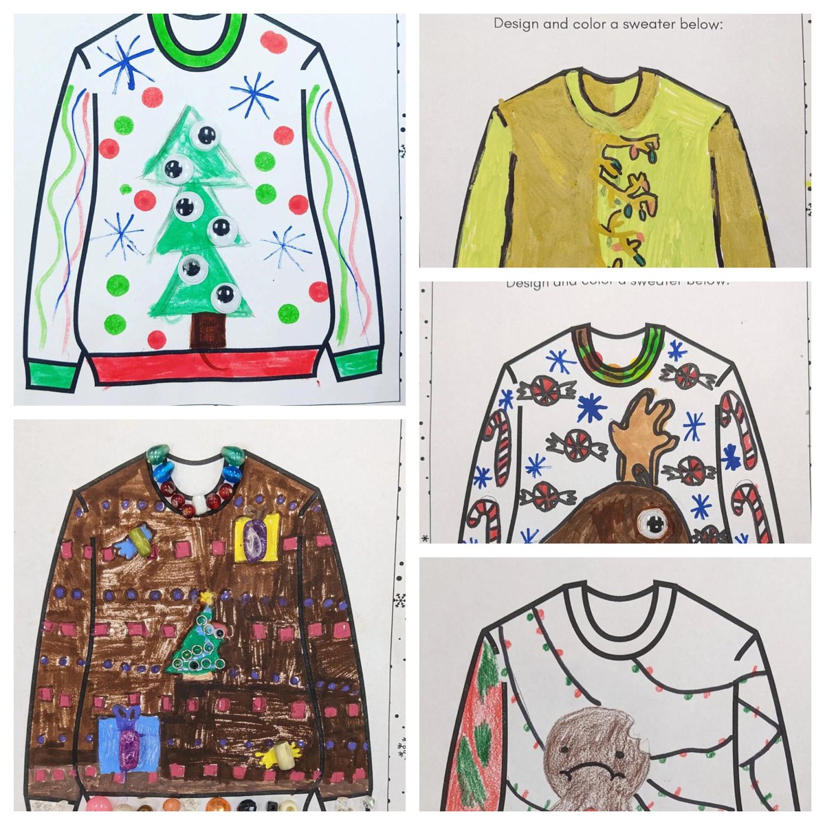 Ugly Sweater drawings. So creative!