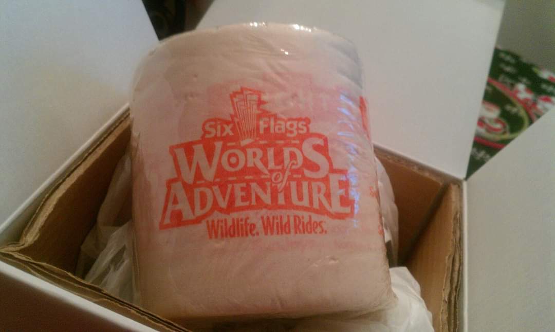 Coastercrew's tweet photo. What is the craziest park souvenir you own? #Sixflagsworldsofadventure #sixflagsohio #geaugalake https://t.co/zbLPOIEY6h