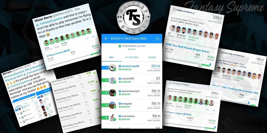 FantasySupreme_'s tweet photo. 🚨Giveaway time!

💵100$ to one random Fella!

-Retweet
-Like

🍀Good luck everyone! 

#dfs #fanduel #draftkings #nba  #mlb #nfl #WinterStorm #sportsbetting #sportscards #SupremeTeam https://t.co/254vZD8w7R