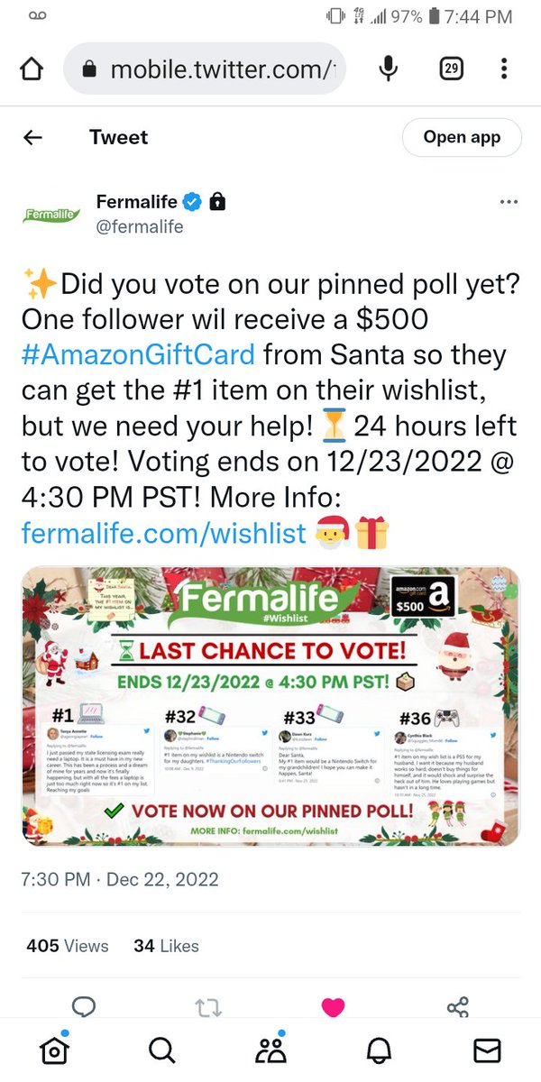 Squiggles_Mom88's tweet photo. If you are a #fermalife follower (only followers can see the posts right now) please go vote for me during these last 24 hours. Option 4, username @Squiggles_Mom88 https://t.co/EPgjU4CiLy