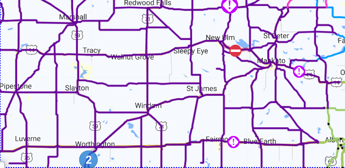 mndotscentral's tweet photo. No travel advised on state highways in Blue Earth, Brown, Cottonwood, Faribault, Jackson, Le Sueur, Martin, Nicollet, Nobles, Rock, Sibley, Waseca, and Watonwan counties due to blizzard conditions. Most state highways in SC and SW MN will close at 7 p.m. https://t.co/OAq7yc361o https://t.co/WNOlUFVLRm