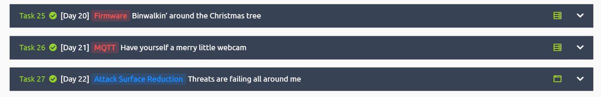 nishki_m's tweet image. Day 21 &amp;amp; 22 completed! Also I have the flu 🤧
#TryHackMe #AdventOfCyber2022