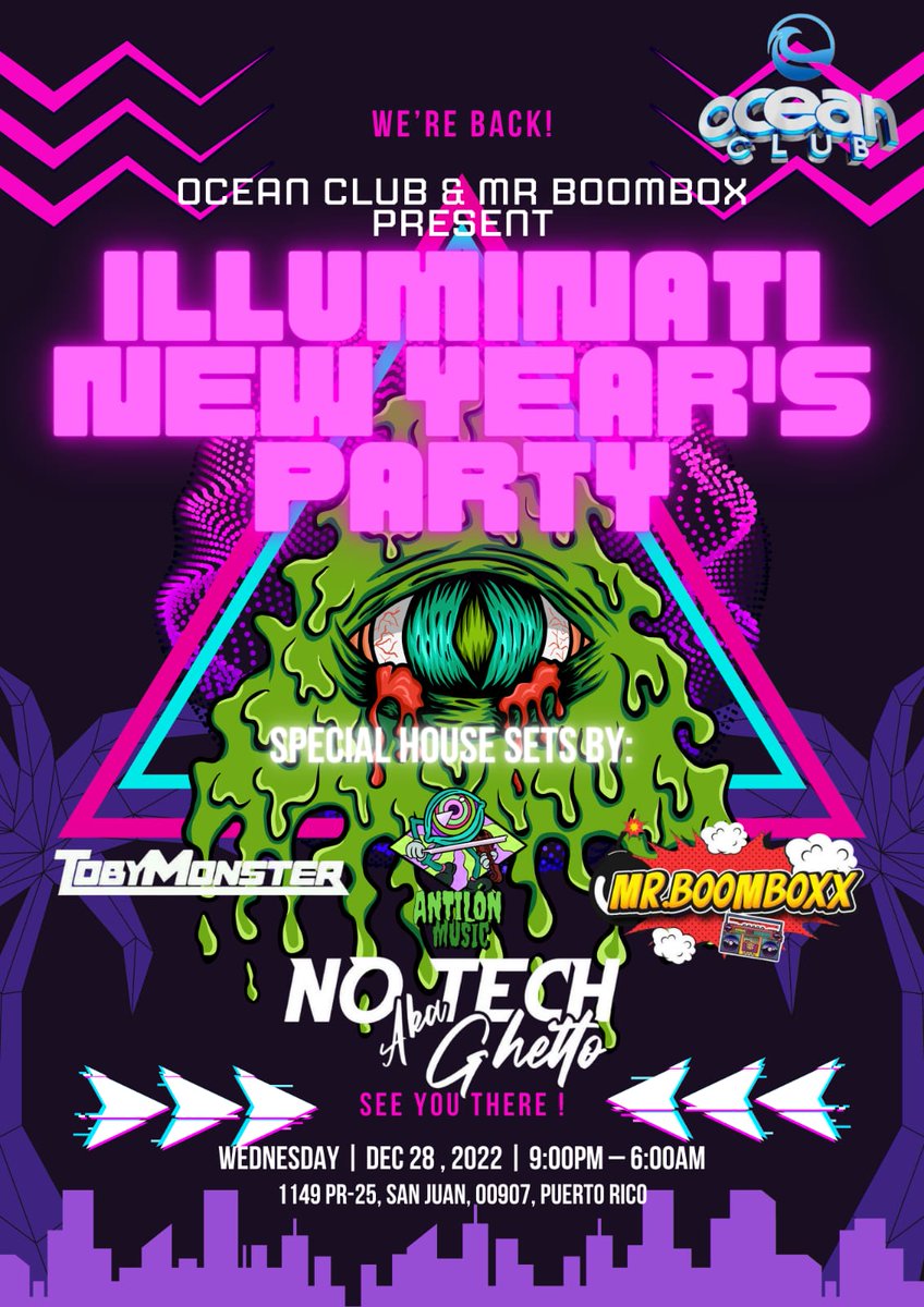 🚨 A G E N D A 🚨

• Jueves 22 | Inferno, Calle Loiza

 • Viernes 23 | Club 77 , Rio Piedras

 • Miercoles 28 | Ocean Club, Santurce

❤️‍🔥🌈🍄✨👽👁️🤙