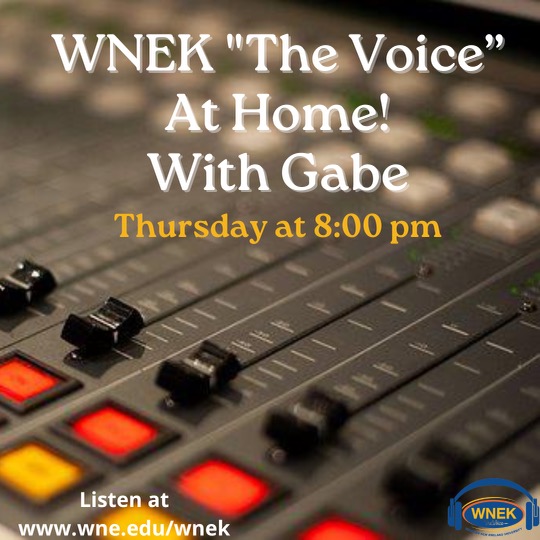 Tonight!! WNEK at Home with Gabe! Tune in at 8pm to wne.edu/wnek! 🎧