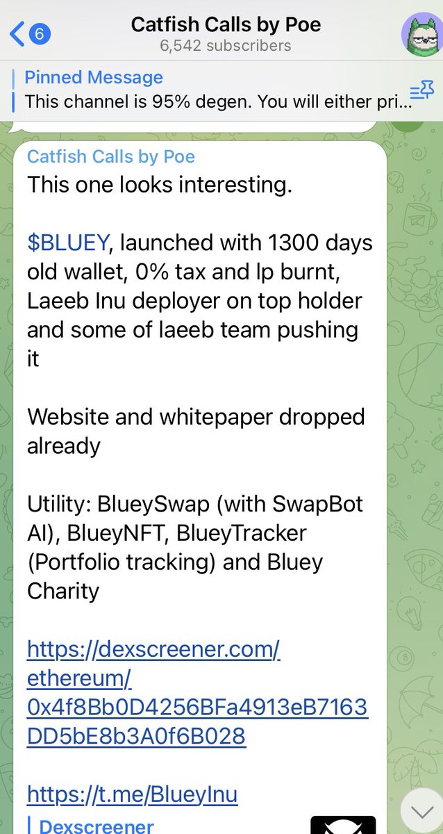 Found $BLUEY and got a bag looking sendy! 

0% tax so watch your slippage 

t.me/BlueyInu

dexscreener.com/ethereum/0x4f8…

Good find from <a href="/Poe_Ether/">POΞ (🍕)</a>’s channel 🤝
