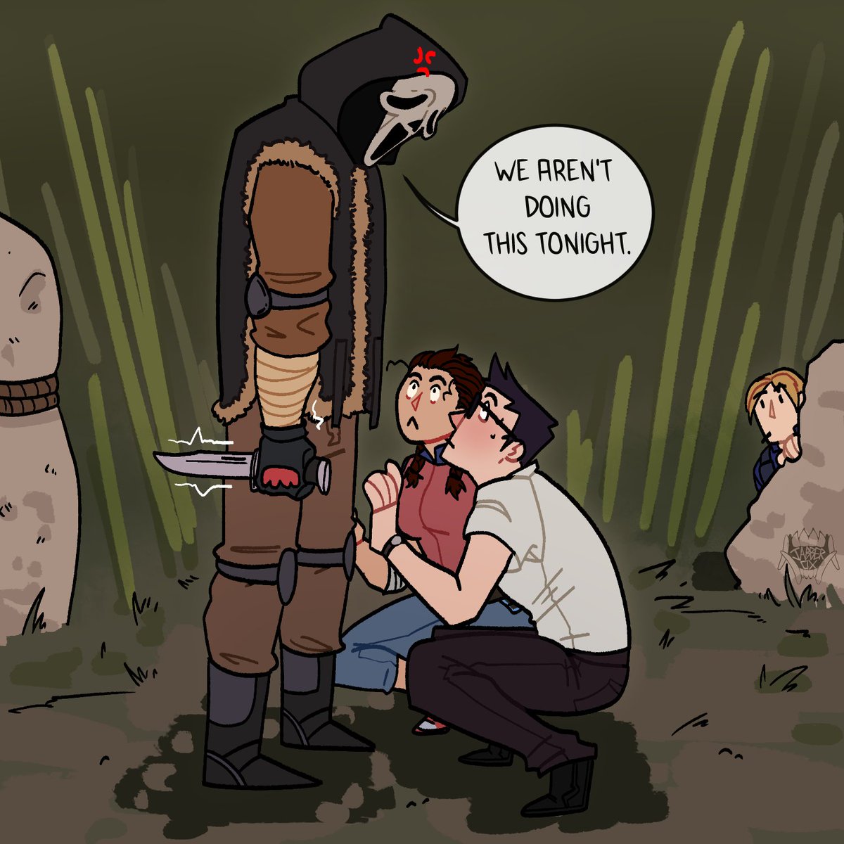 I love a friendly Ghostie as much as the next guy, but I can't be nice when I'm trying to juice. #deadbydaylight #dbd #ghostface #DwightFairfield #megthomas