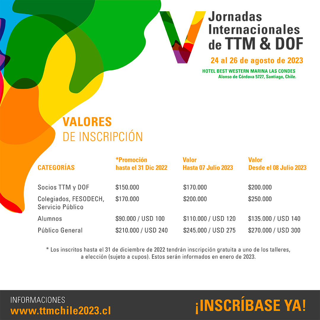 cdentistaschile's tweet photo. La Soc Chilena de Trastornos Temporomandibulares y Dolor Orofacial  @STtmydof invita a sus V Jornadas Internacionales de TTM y DOF

📅24-26 de agosto
▶️2 jornadas de capacitación
▶️Talleres prácticos 
▶️Expositores nacionales e internacionales

Más info https://t.co/7a1EbDMx0D https://t.co/oXHgK7qjUF