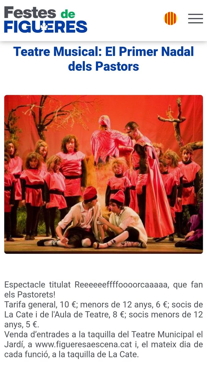 <a href="/ajfigueres/">Ajuntament de Figueres</a> espero una explicació ben bona de què és això.

Una foto que no és ni dels <a href="/Pastorets_FGS/">Pastorets de Figueres</a> i el títol agafat de la última línia de la presentació de l'espectacle. És una vergonya, som Bé Cultural d'Interés Local a punt de celebrar el centenari.