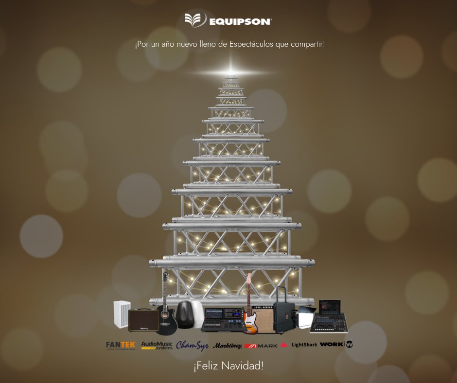 Equipson's tweet photo. 🙏🏻De parte de todo el Grupo Equipson os deseamos una súper Feliz Navidad 🎄✨
Y como no, un año nuevo lleno de mucho espectáculo para compartir 😉🙅🏼♂️💁🏼♀️🔊🎵🎤🎺🎻🎫 💃🕺🏼🎧🎹🥁🪘🪕🎸🎷
#Fantek #ChamSys #Audiomusicsystems #Marktinez #lightshark #Mark #Workpro #Equipson #avsolutions https://t.co/HjrdxdENYy