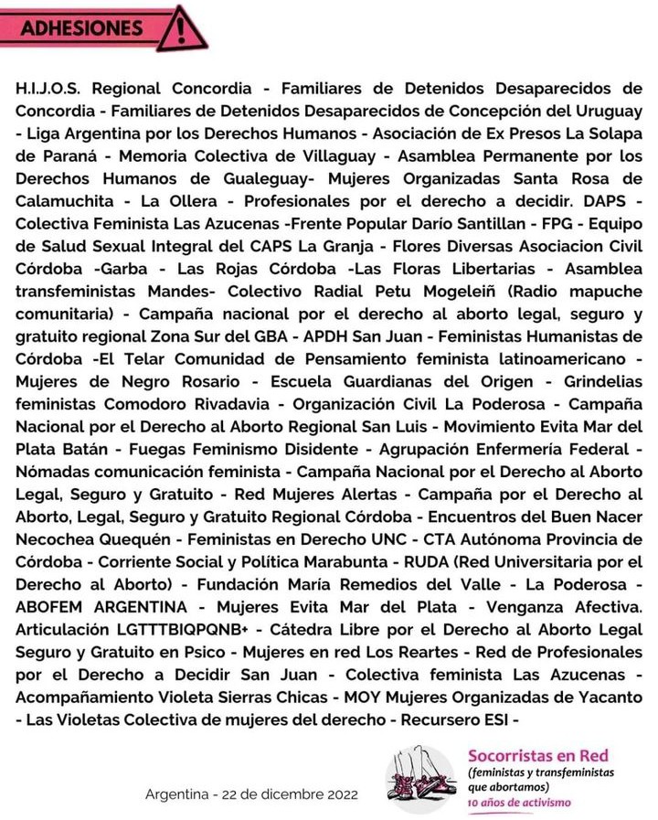 #Repost
ESTAMOS EN ALERTA ‼️
⭕ Dos compañeras socorristas de Villa María, Córdoba, fueron detenidas por orden del Ministerio Público Fiscal cordobés acusadas de “ejercicio ilegal de la medicina” ❌ y una profesional de la salud, acusada de “encubrimiento”.
@socenredarg