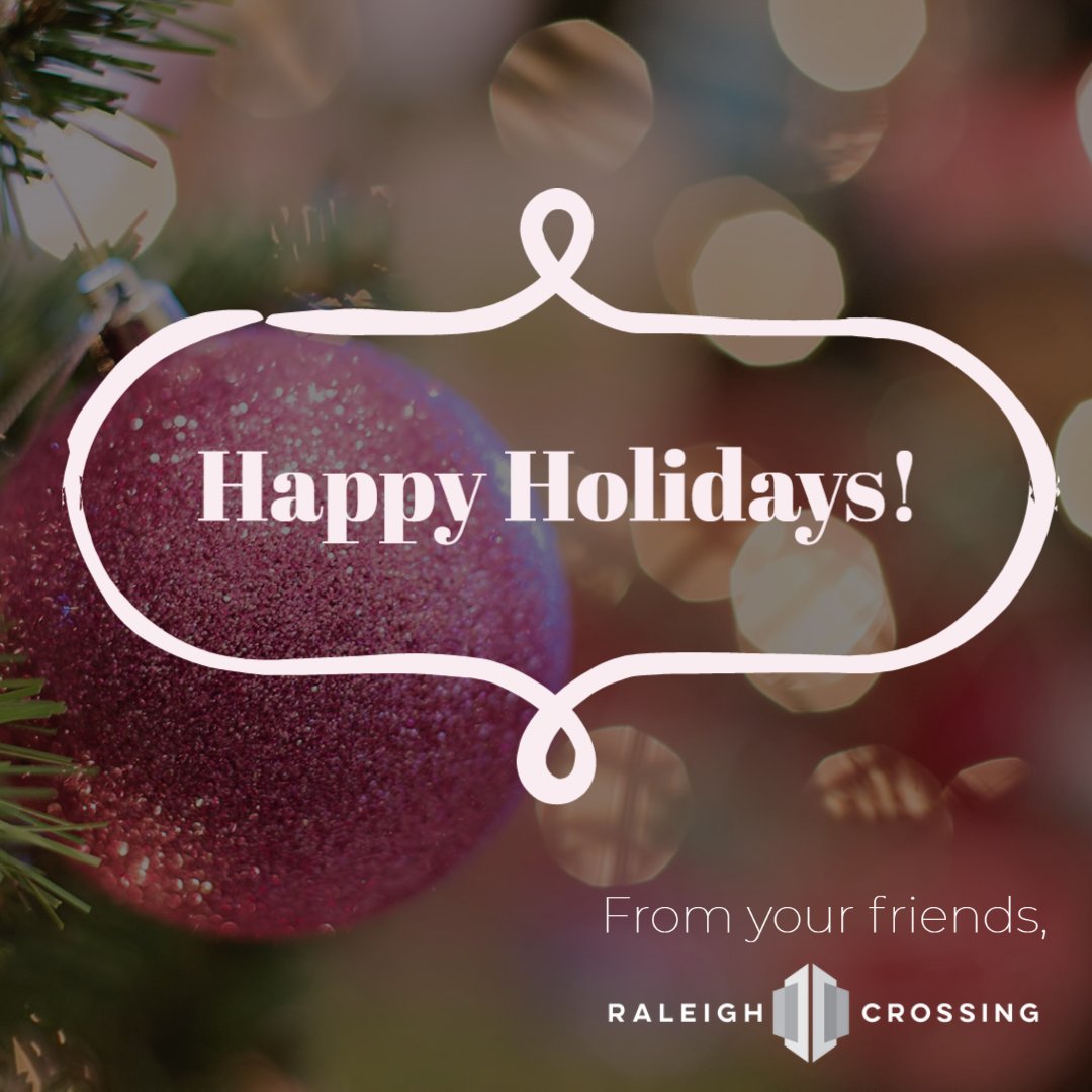 RaleighCrossing's tweet photo. From all of us at Raleigh Crossing, we wish you and your family a safe and happy Holiday Season! 
#HappyHolidays https://t.co/HJWZ8YNqO0