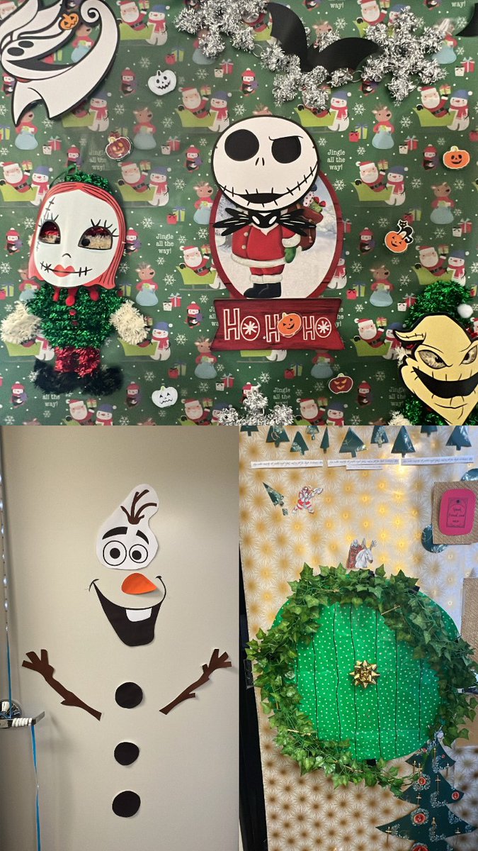 Our administrative staff decked the halls - literally! - with these fun doors🚪to create #holidayseason cheer. Which one is your favorite? #Grinch #Reindeer #nightmarebeforechristmas #Frozen #LordOfTheRings