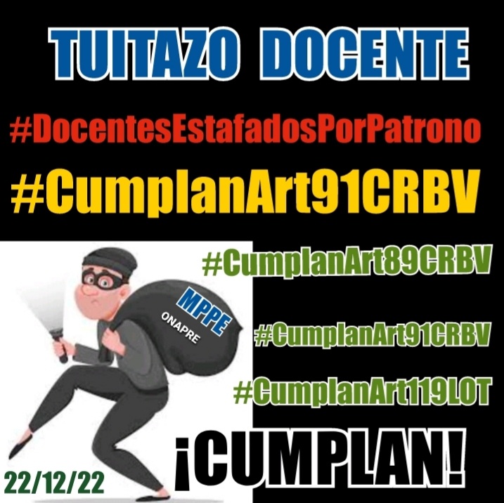 DocentesPorVzla's tweet photo. #DocentesEstafadosPorPatrono #DocentesEstafadosPorPatrono #DocentesEstafadosPorPatrono https://t.co/UVWOBHUqLc