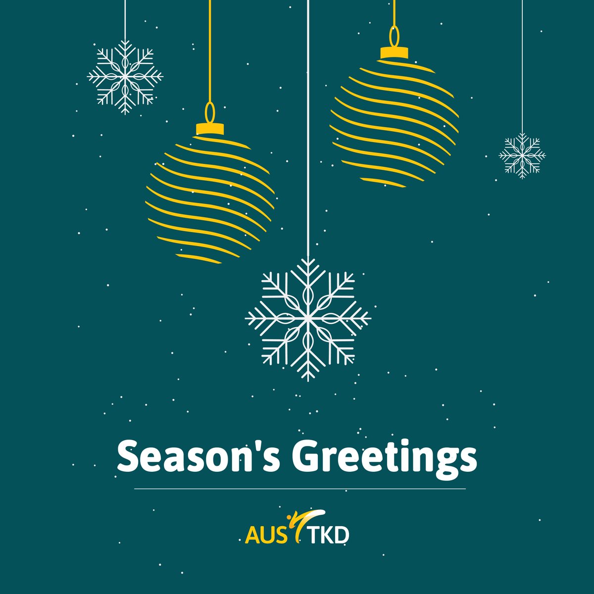 AUSTKD_'s tweet photo. 𝓢𝓮𝓪𝓼𝓸𝓷'𝓼 𝓖𝓻𝓮𝓮𝓽𝓲𝓷𝓰𝓼!
From all of us at #AUSTKD we'd like to wish our community a safe and happy festive season. Thank you for your continued support and your contribution to Taekwondo in Australia in 2022. https://t.co/jRhDJzOWJP