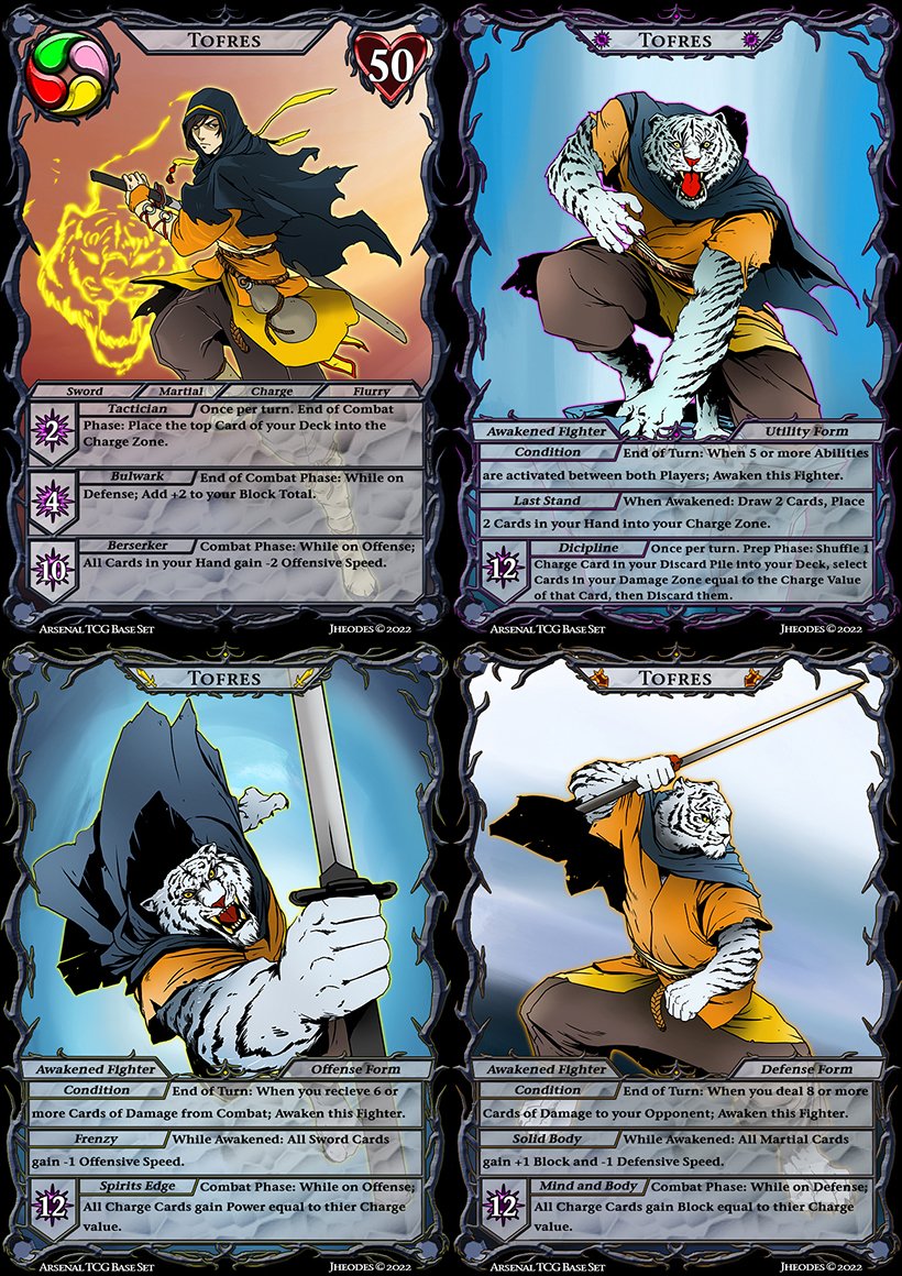 ArsenalLcg's tweet photo. Tofres "The Spirit's Edge" available for the first time at @TCG_Con in Houston January 21st and 22nd. Be ready to Choose Your Weapon! #arsenaltcg #tcgcon #newgame #kickstarter https://t.co/u175jmx82z