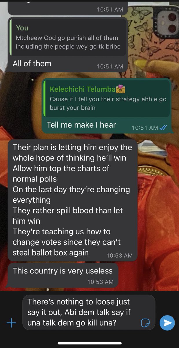 iamosita__'s tweet photo. They are planning on how to manipulate the BVAS through corpers. I say that corpers need complete orientation because most corpers were willing to do this for just 50k. KINDLY SHARE AND RETWEET 🙏🏾🙏🏾
@realkenokonkwo @FS_Yusuf_ @firstladyship @BishopPOEvang https://t.co/CzITPoPGnX