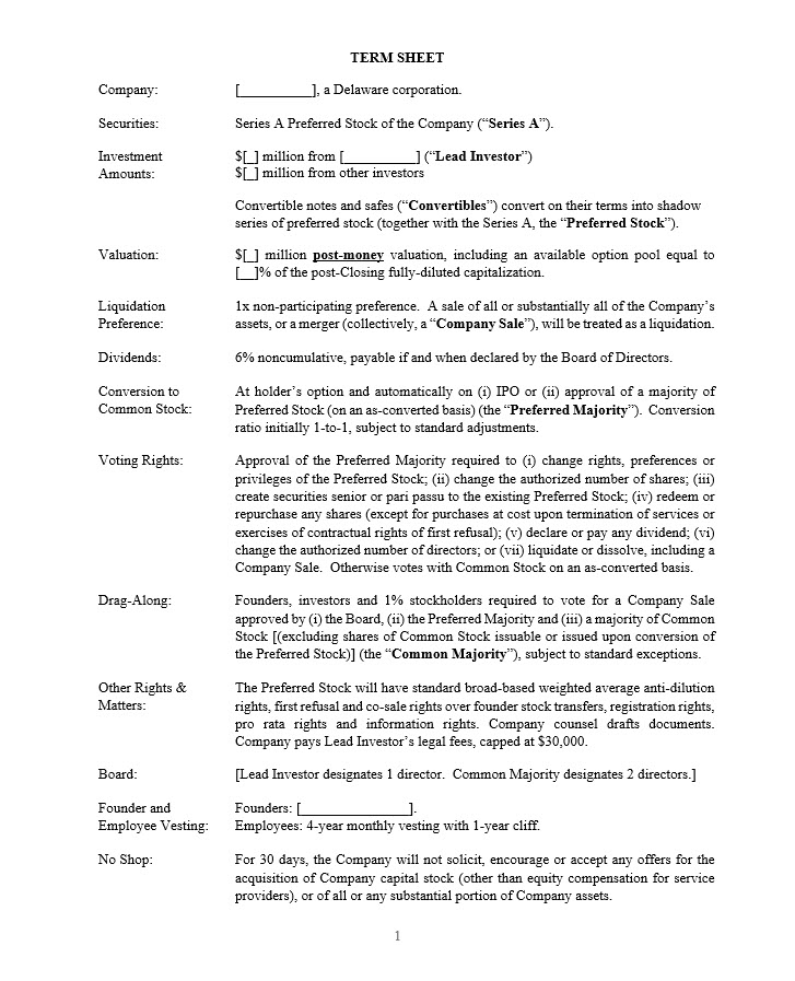 cjgustafson's tweet photo. So what does a VC Term Sheet actually look like?

Let's break down the key elements of a basic term sheet: https://t.co/MTmDskKoaB