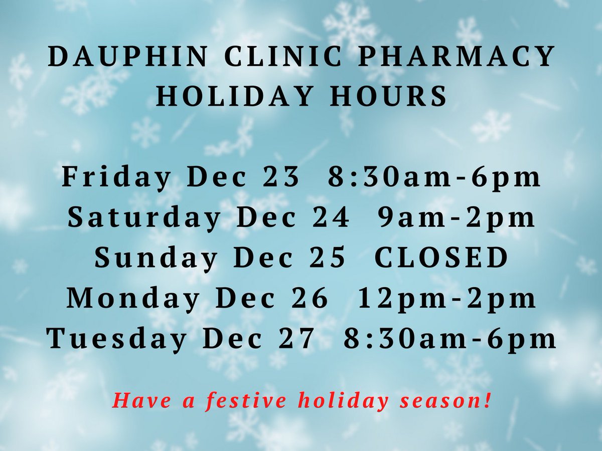 Be prepared this holiday season and take note of our holiday hours.