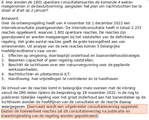 Ronduit onbeschoft van <a href="/MinIenW/">Ministerie van Infrastructuur en Waterstaat</a>. Niet alleen gebeurt er niets met 2200 bezwaren tegen nóg meer vliegherrie door Schiphol, het kabinet vindt het niets eens meer nodig de antwoordnota tijdig te publiceren. De burger krijgt hier een hele dikke middelvinger van <a href="/markharbers/">Mark Harbers</a>.