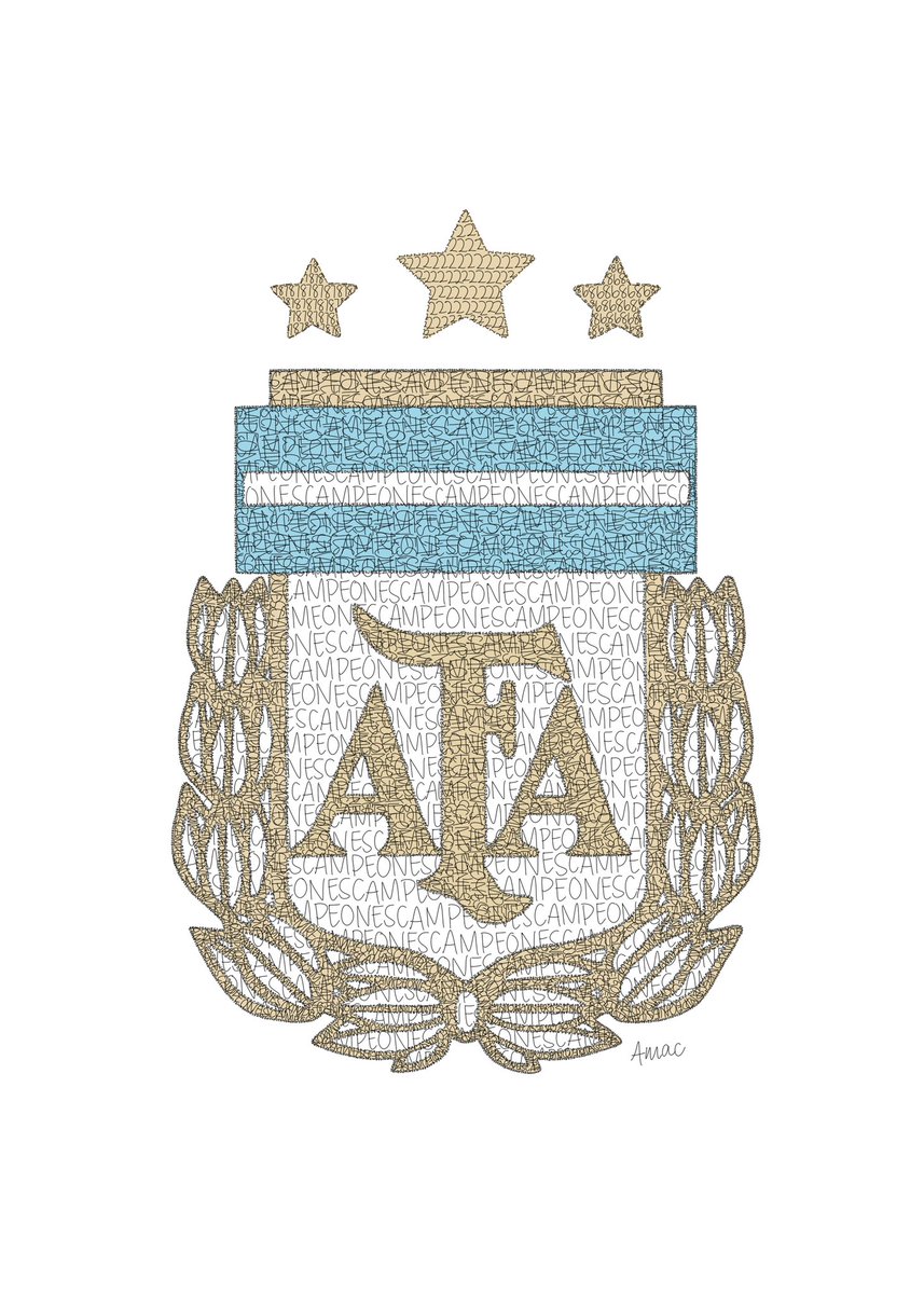 StudioAmac's tweet photo. Campeones! 3 is better than 2 😏
(zoom in for a surprise)
Congratulations to @Argentina for its 3rd @FIFAWorldCup and congrats to  @TeamMessi for becoming the #goat 
#afa #seleccionargentina #futbol #football #soccer #fifaworldcup #Argentina https://t.co/lseQN8AXgL