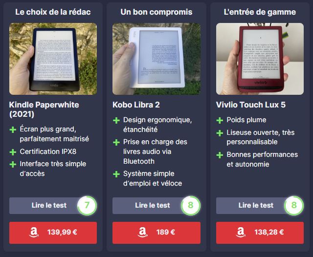 Quelle est la meilleure liseuse du moment ? 
clubic.com/livre-electron…