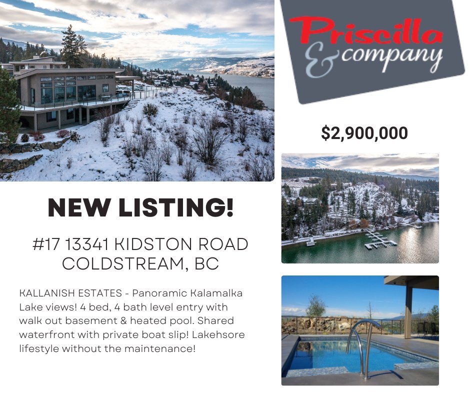 Incredible Kalamalka Lake view home with waterfront access, private boat slip and pool! Level entry with walk-out lower, 4 bed &amp; 4 bath features walls of windows, sophisticated modern decor, high-end appliances and pet bath! ow.ly/QZOy50MaRkS
