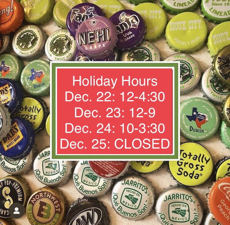 MassStreetSoda's tweet photo. Holiday Hours for the next few days. 

Yes, we’ll be open for a bit on Christmas Eve for those of us who like the excitement of shopping at the last minute. 

No, we won’t be open on CHRISTMAS DAY. 😉🎄🎅 https://t.co/VDekMfyVzN