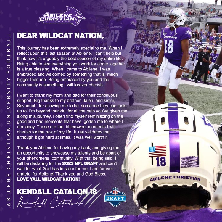 Kcatalon6's tweet photo. Thank you Wildcat Nation💜🙏🏾 https://t.co/uaFTrU1ZDf