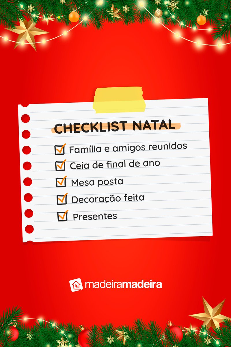 Todas as famílias possuem suas tradições de Natal, não é mesmo?
Aqui vai uma Checklist pra você não se esquecer de nada! 😍🎄🌟🎅