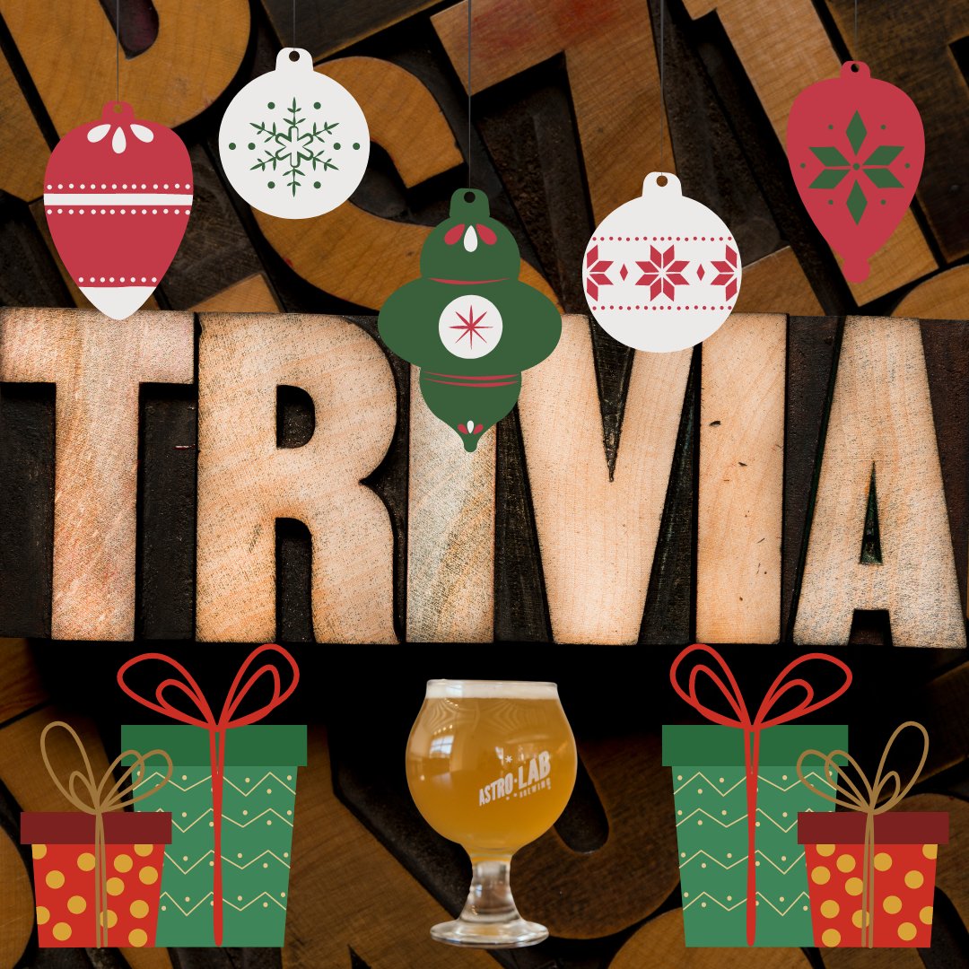 astrolabbrewing's tweet photo. It's raining and cold outside but our taproom is cozy and the beer is flowing. Tonight is Holiday Trivia Night with our mates at @Capital_Trivia starting at 7:30. So throw on that ugly sweater and join us for some festive fun! #trivia #capitaltrivia #dctrivia #letsdrinkandbemerry https://t.co/85refCCDT1