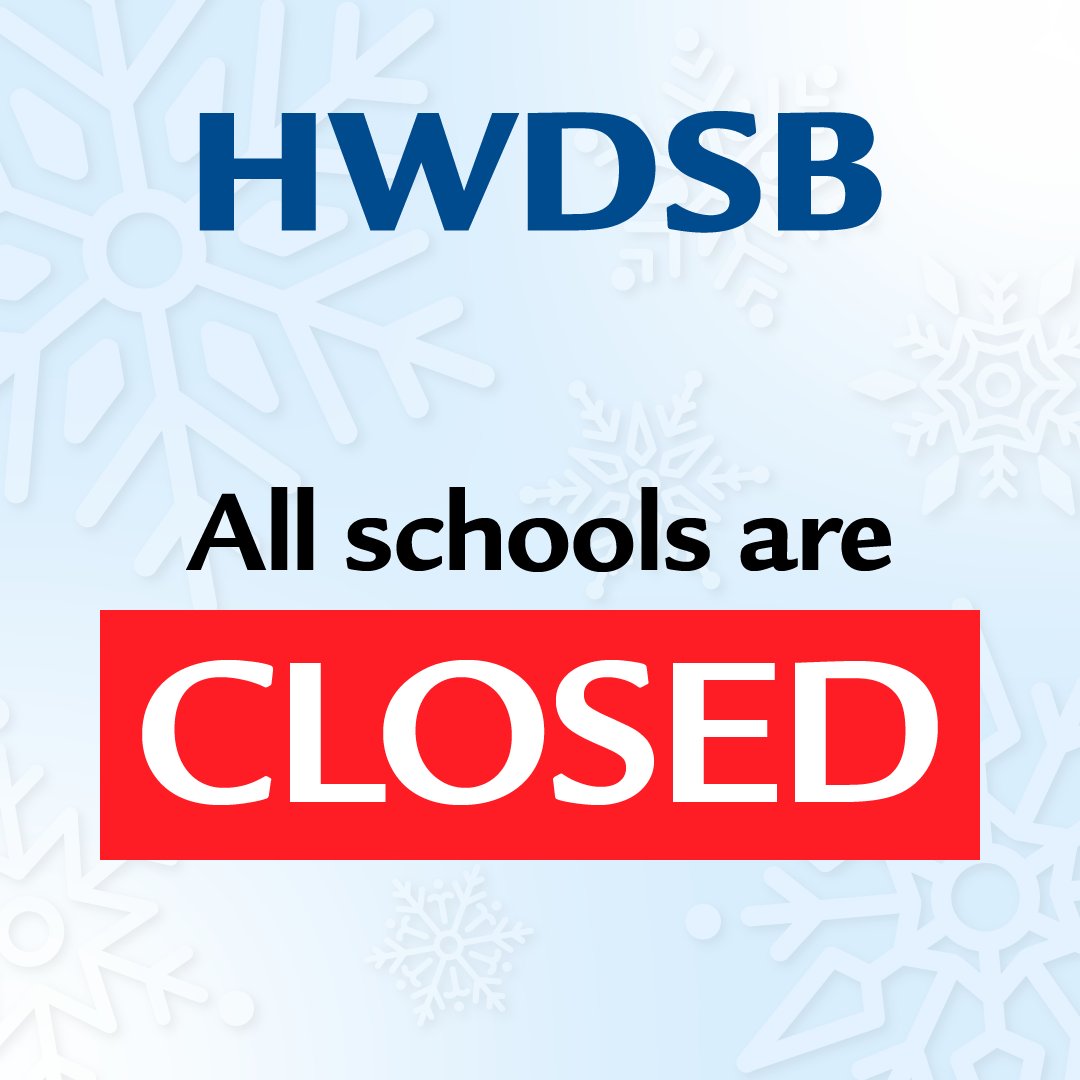 Schools and childcare centres will be closed on Fri., Dec. 23, 2022, as a result of the major winter storm warning issued by Environment Canada. The Hamilton-Wentworth Student Transportation Services (HWSTS) has cancelled buses, and as a result, schools will be closed.