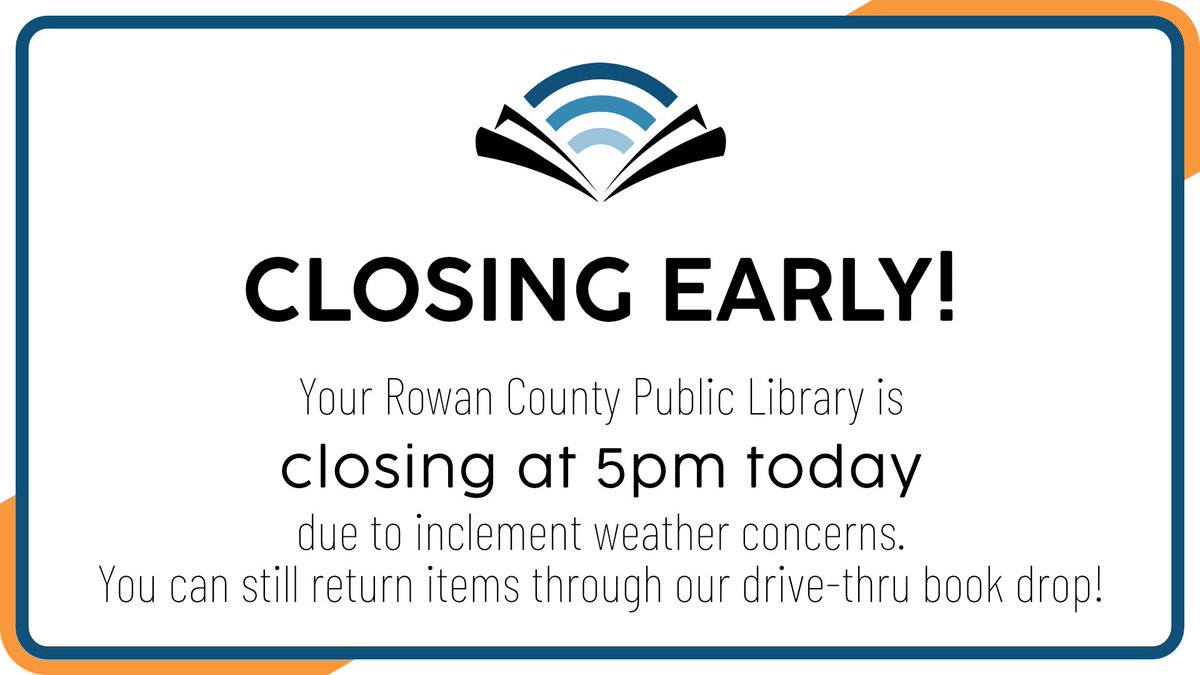 We're closing early at 5pm today due to weather concerns! To all our patrons and neighbors, please be safe. 💙