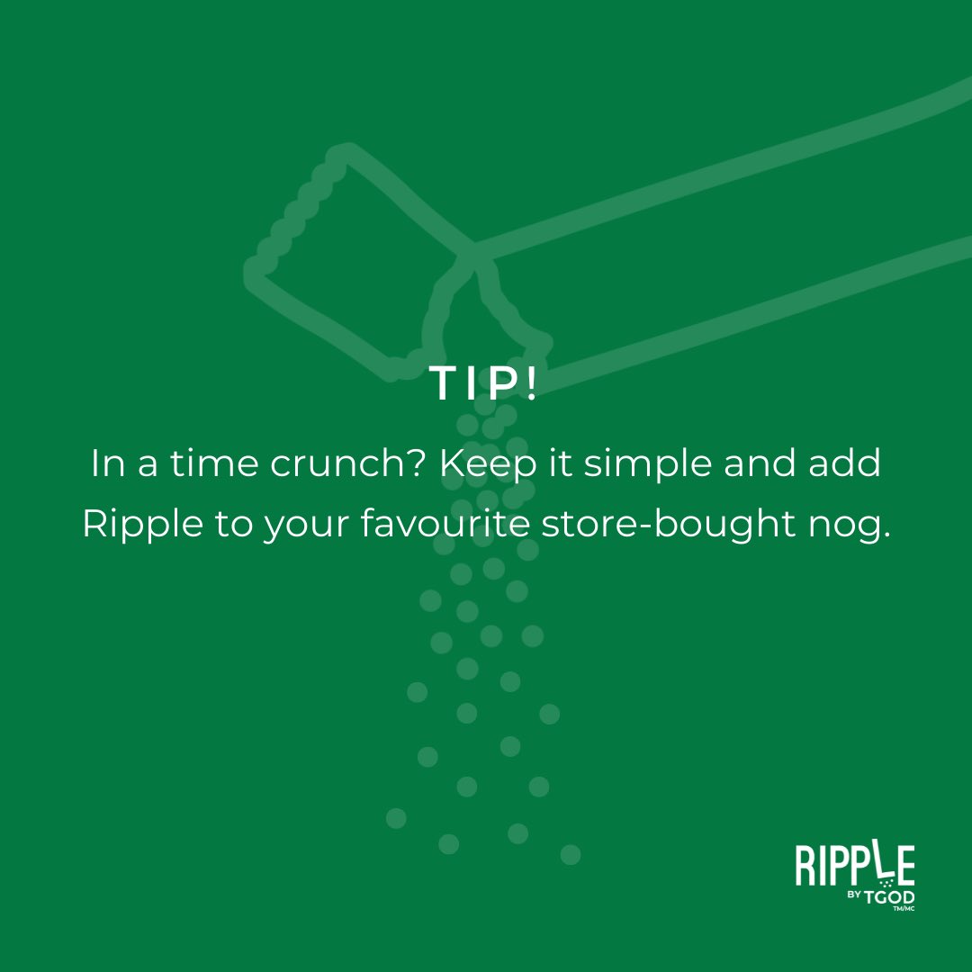 get_ripple's tweet photo. Searching for a crowd-pleaser to bring to your next holiday party? This Sweet Holidaze Nog #RippleRecipe is a fun take on classic eggnog that'll definitely have you feeling the ✨festive spirit ✨

In a rush? Add your fave Ripple to store-bought nog &amp; it'll still do the trick! 😉 https://t.co/2ViPZoy7pE