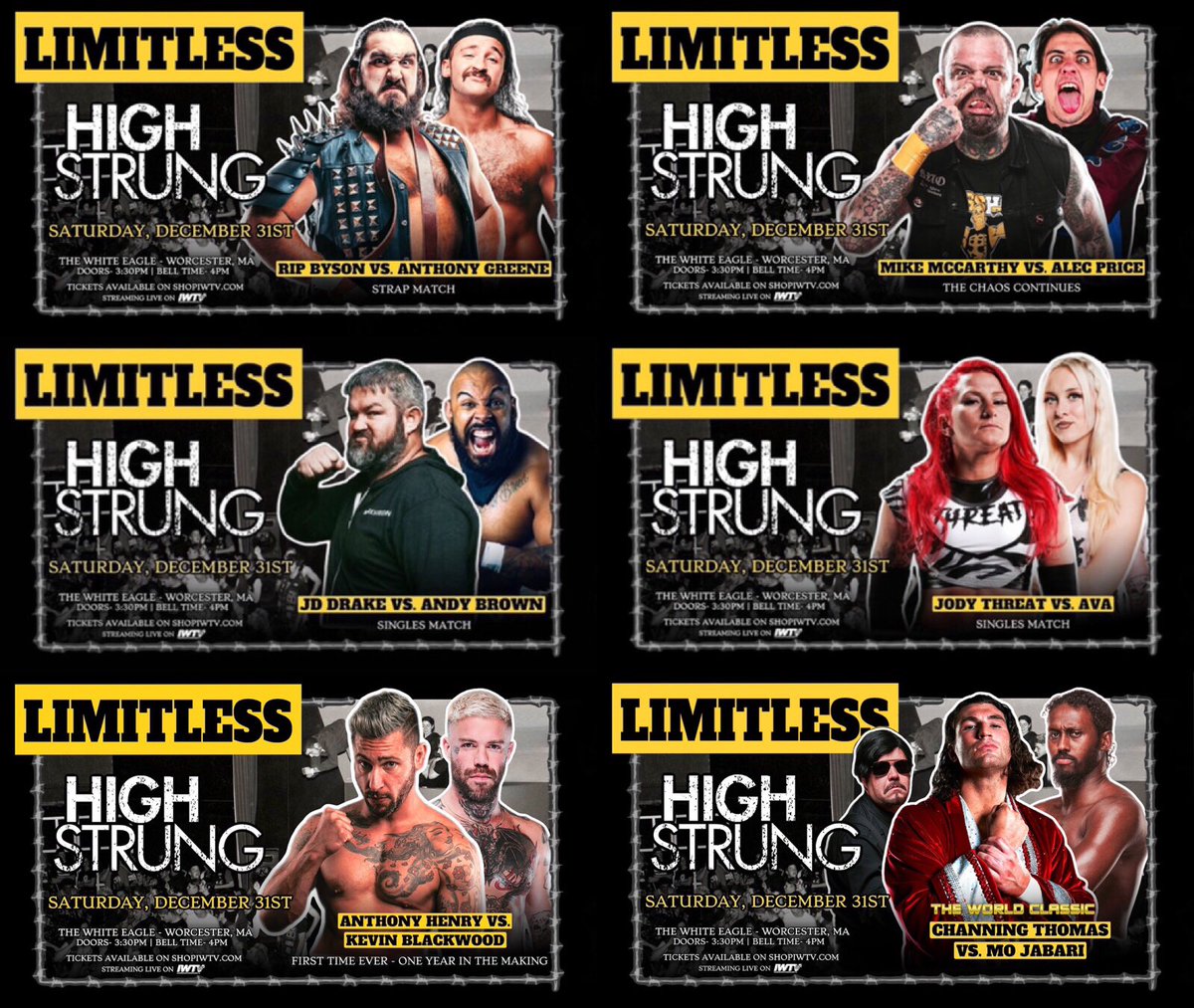 ⭐️ Sponsorship Opportunity ⭐️ Would you like to support Limitless while promoting your podcast or business? All six announced matches for our Worcester, MA return at Wrestival on 12/31 are available to sponsor! Email LimitlessWrestling@yahoo.com or DM for more info!