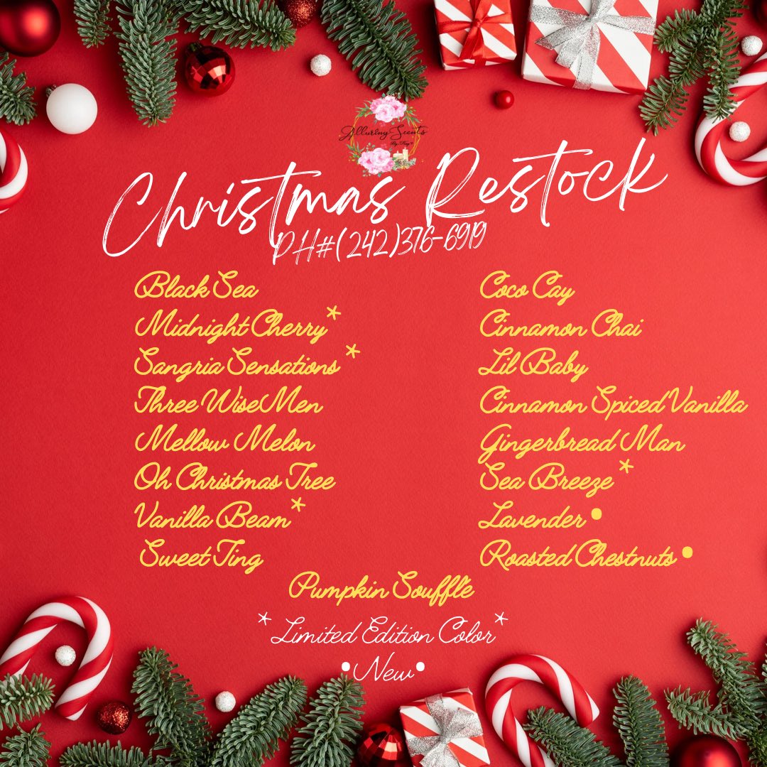 AlluringScentsB's tweet photo. Still looking for the perfect gift? Give your loved ones the gift of an unforgettable scent. 

#christmasgiftideas #soycandles #madeinTheBahamas #ChristmasInPardise https://t.co/zQmQP8WF3l