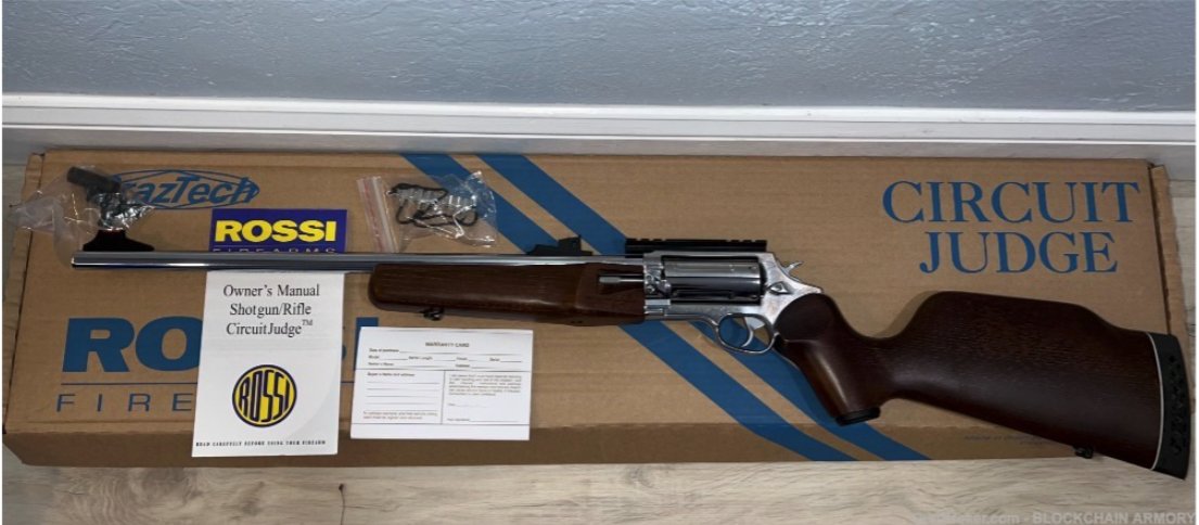 GunBroker's tweet photo. Spotted on GunBroker: "Rare* Circuit Judge .45Colt/.410Mag Brazilian Hardwood.
🔥 See it here: https://t.co/DzSfpv9T6Y
#CircuitJudge #45colt #gunbroker https://t.co/NHLfVmlhJS