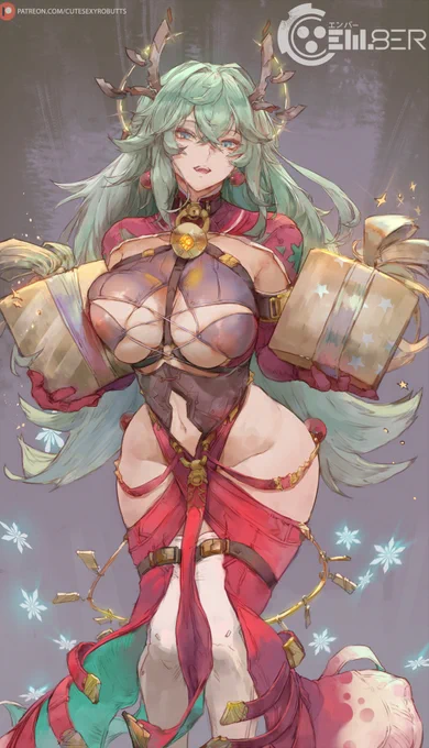 xmas skin done for em-8er (sharing an unofficial nsfw ver.) !
merry christmas and hope you'll get fun holidays !! 