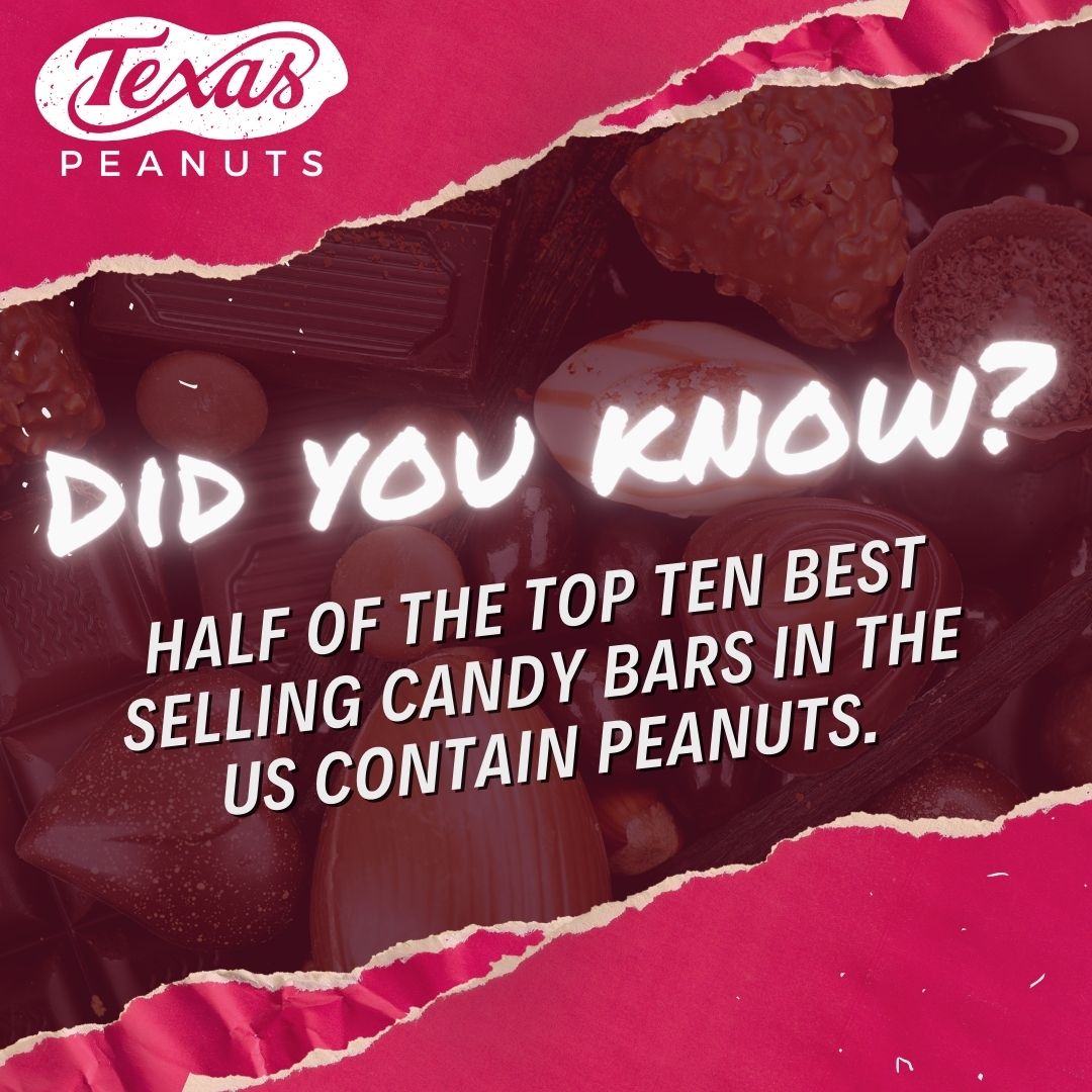 Peanuts are definitely a hot commodity in the US. Half of the top ten best-selling candy bars in the US contain peanuts; now that’s amazing. What is your favorite go-to candy bar? 
•
•
•
#CandyBars #TexasPeanuts #TexasPeanutProducersBoard