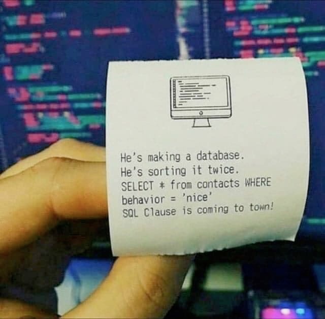 JusBeinMichael's tweet photo. #database #SQL #SQLClause #IsComingToTown https://t.co/g0Ks9dlF1O