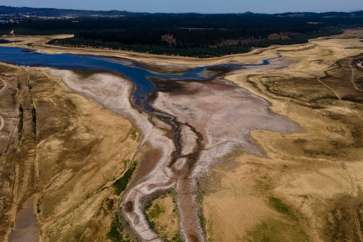 lajornadaonline's tweet photo. #DíaEnImágenes Vistas de los efectos de la #sequía en los lagos #Peñuelas y #Aculeo, en las respectivas regiones chilenas de #Valparaíso y #Paine.

📸 Ap / Matías Basualdo https://t.co/LbUwJH8nC9