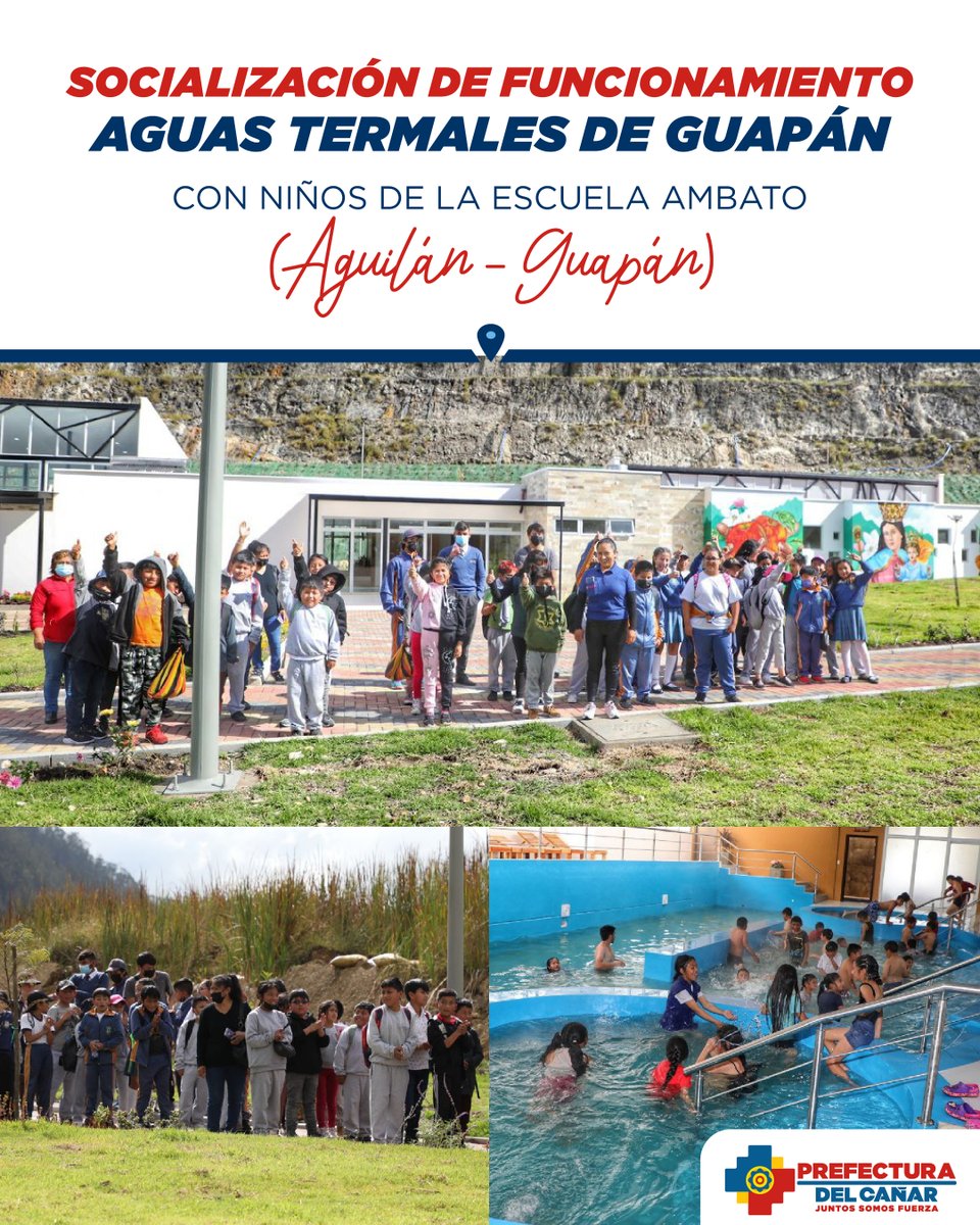 ¡Por un Guapán Turístico! 🏊‍♀️🤽

Continuamos con la socialización del correcto funcionamiento del Complejo de Aguas Termales de Guapán, en esta ocasión a los estudiantes de la Escuela Ambato, de la comunidad de Agüilán (Guapán - Azogues). 

#JuntosSomosFuerza