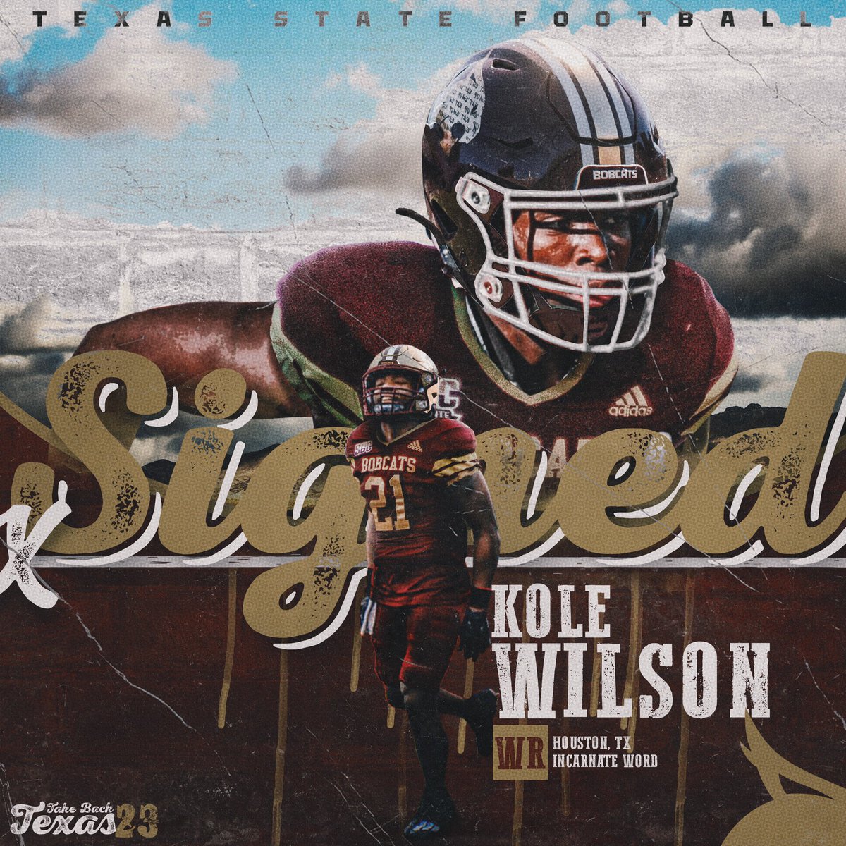 Let's #TakeBackTexas 

Freshman All-American inbound to San Marcos 

✍️ Kole Wilson (<a href="/kolew1lson/">Kole Wilson</a>)
🏈 Wide receiver/returner 
🏠 Katy, TX
➡️ Paetow HS /// UIW

#EatEmUp