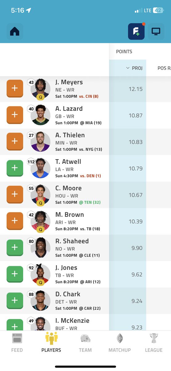 _Anthony4k_'s tweet photo. @NFLFantasy @MarcasG WR options, or am I good? I also have Zeke, Micah, and Wilson benched. https://t.co/npYHAyaun0