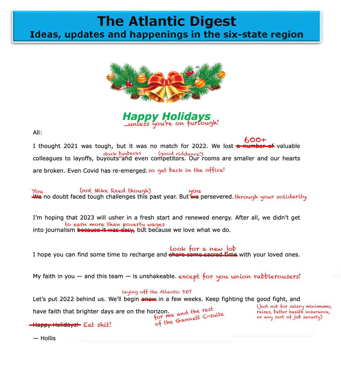 Season’s greetings from our corporate overlords @Tweeter23 <a href="/Gannett/">Gannett</a>